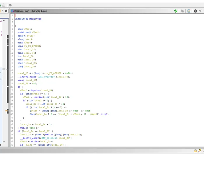 Main function in Ghidra